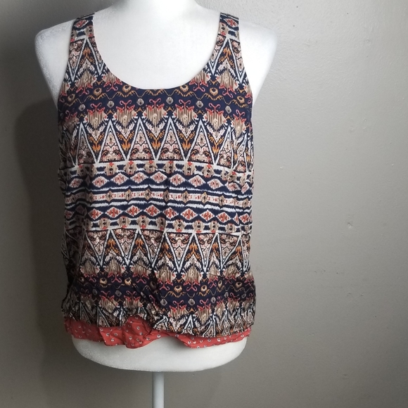 Lucy & Laurel sleeveless boho top size S - Picture 1 of 6